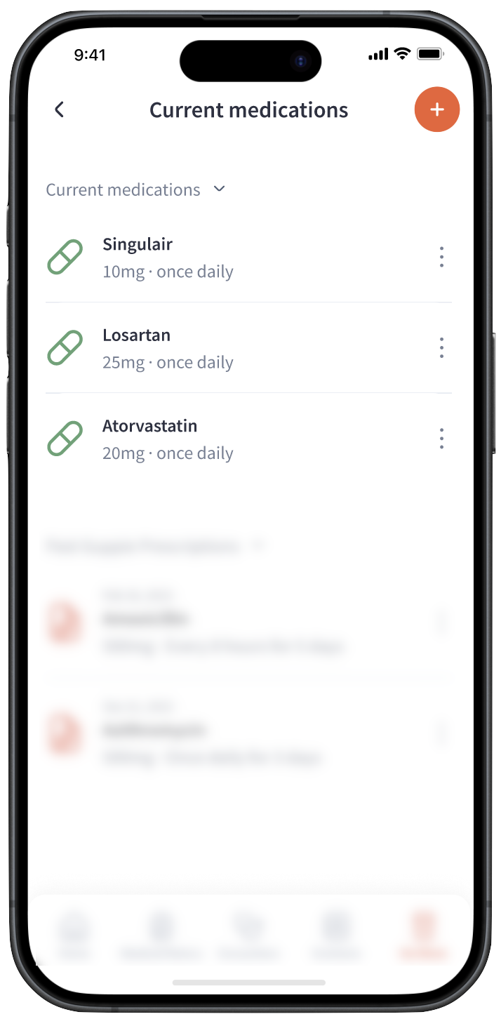 Prescription Management Screen